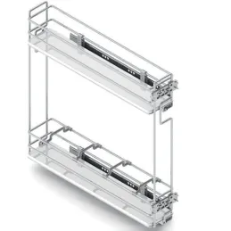 Panier coulissant avec coulisses BLUM et amortissement – Fond plein / Chrome brillant