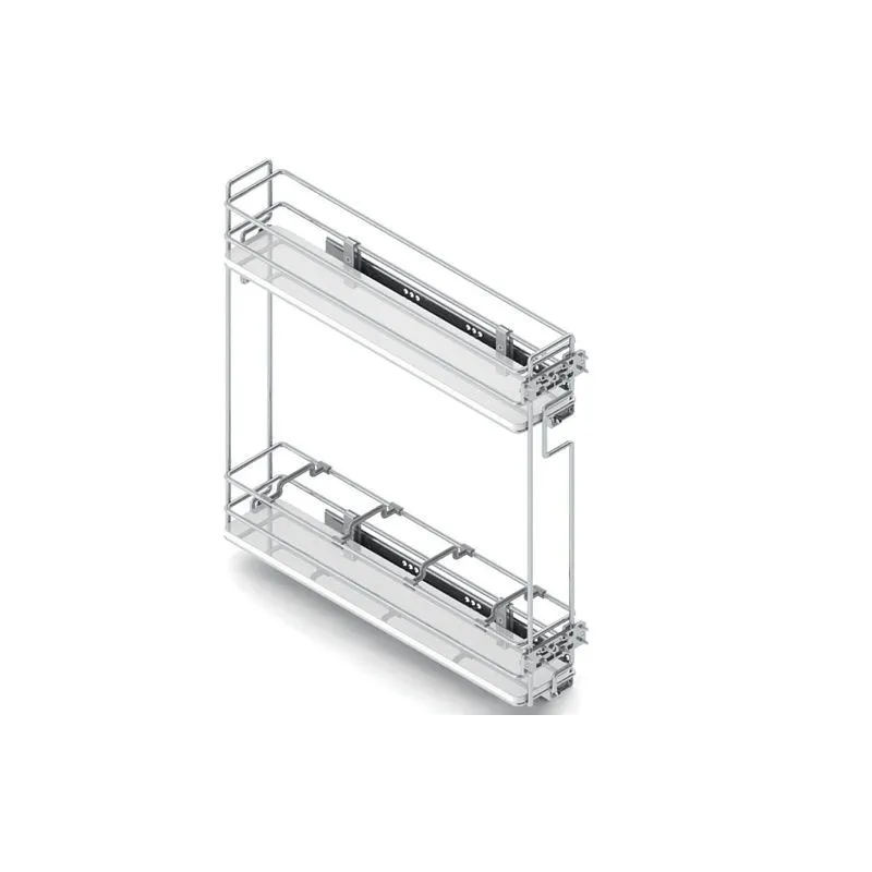 Panier coulissant avec coulisses BLUM et amortissement – Fond plein / Chrome brillant