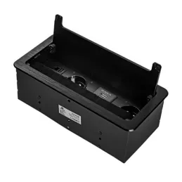 Prise escamotable encastrable 2 x 230 V + 2 x USB pour la recharge + HDMI + RJ45 / Noir brossé