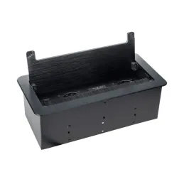 Prise escamotable encastrable 2 x 230 V + 2 x USB pour la recharge + HDMI + RJ45 / Noir brossé