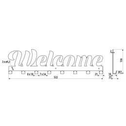 Patère murale WELCOME / Noir mat