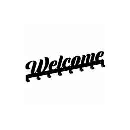 Patère murale WELCOME / Noir mat