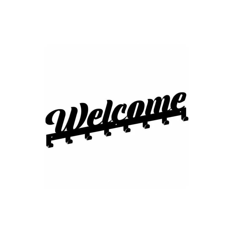 Patère murale WELCOME / Noir mat