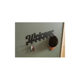 Patère murale WELCOME / Noir mat