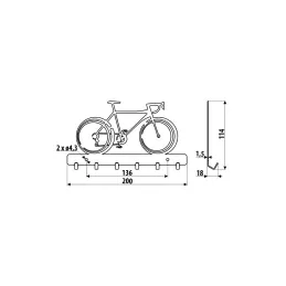 Porte-vélos mural BIKE / Noir mat
