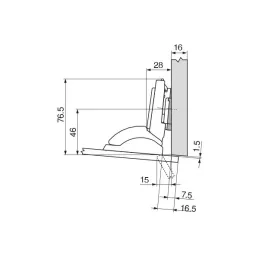 Charnière pour verre BLUMOTION CRISTALLO 110° / Onyx
