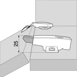 Adaptateur BLUMOTION avec amortissement entre les charnières