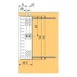 Ferrure de suspension de meuble – encastrée dans le chant / Noire