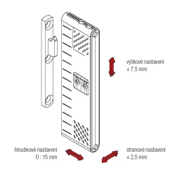 Ferrure de suspension de meuble – encastrée dans le chant / Noire