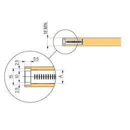 Ferrure de suspension de meuble – encastrée dans le chant / Noire