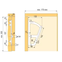 Système basculant pour chaussures à une rangée / Blanc – paire