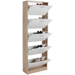 Système basculant pour chaussures à une rangée / Blanc – paire