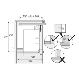 Ferrure relevable et escamotable HETTICH LIFT UP