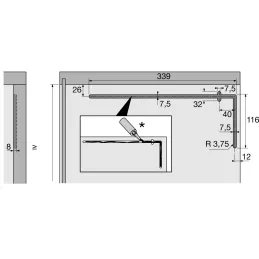 Ferrure relevable et escamotable HETTICH LIFT UP