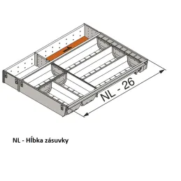 Range-couverts intérieur pour tiroir ORGA LINE TANDEMBOX / Inox – set