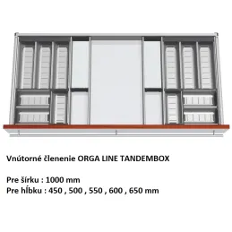 Range-couverts intérieur pour tiroir ORGA LINE TANDEMBOX / Inox – set