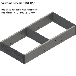 Aménagement intérieur de tiroir ORGA LINE / Inox – set