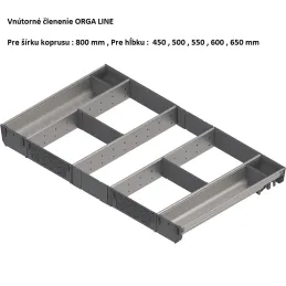 Aménagement intérieur de tiroir ORGA LINE / Inox – set