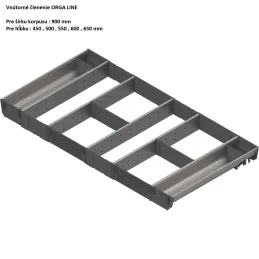 Aménagement intérieur de tiroir ORGA LINE / Inox – set