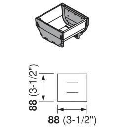 Bol en acier inoxydable 88 x 88 pour système ORGA LINE / inox