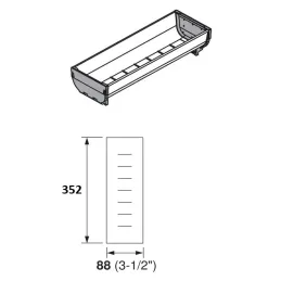 Bol en acier inoxydable 88 x 352 pour système ORGA LINE / Inox