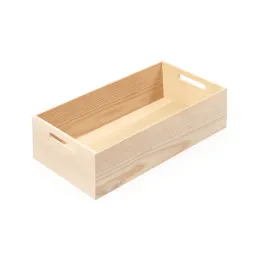 Boîte rectangulaire avec poignées pour tiroir LiniQ / Chêne clair