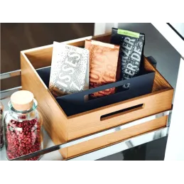 Boîte carrée avec poignées pour tiroir LiniQ / Chêne clair