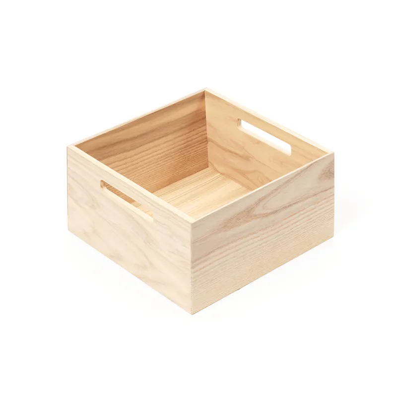 Boîte carrée avec poignées pour tiroir LiniQ / Chêne clair