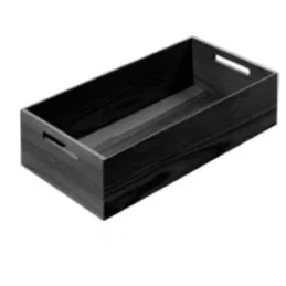 Boîte rectangulaire avec poignées pour tiroir LiniQ / Frêne noir