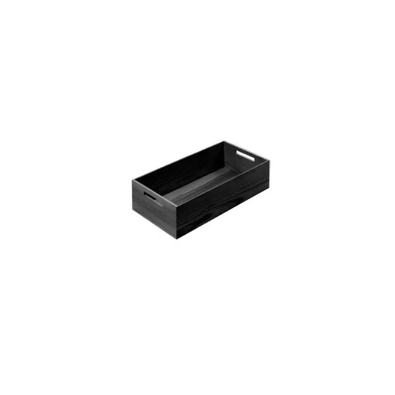 Boîte rectangulaire avec poignées pour tiroir LiniQ / Frêne noir
