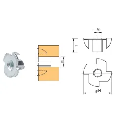 Écrou à frapper / Nickel – 10 pièces