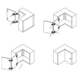 Charnière d’angle à 135° pour portes pliantes HETTICH INTERMAT 9930