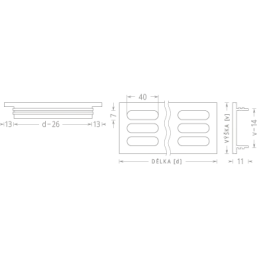 Grille d’aération HUGO / Aluminium brossé