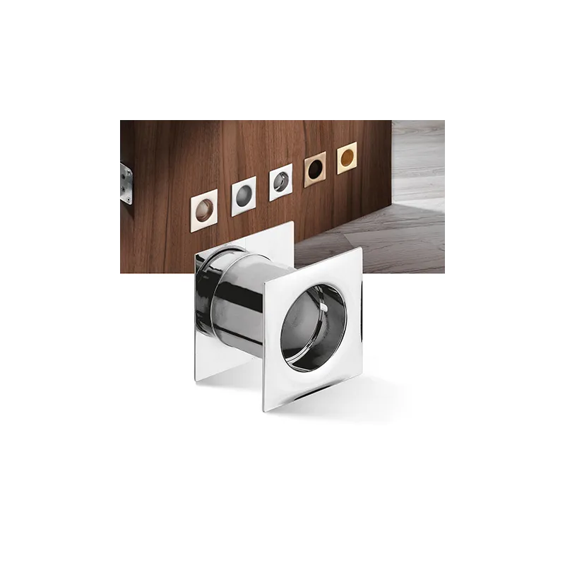 Grille d’aération métallique carrée pour porte 40 mm / Chrome brillant