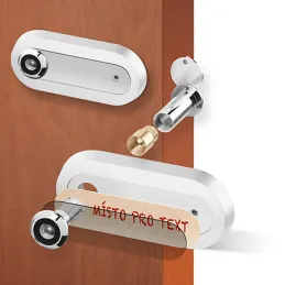 Judas de porte ovale avec porte-nom / Aluminium