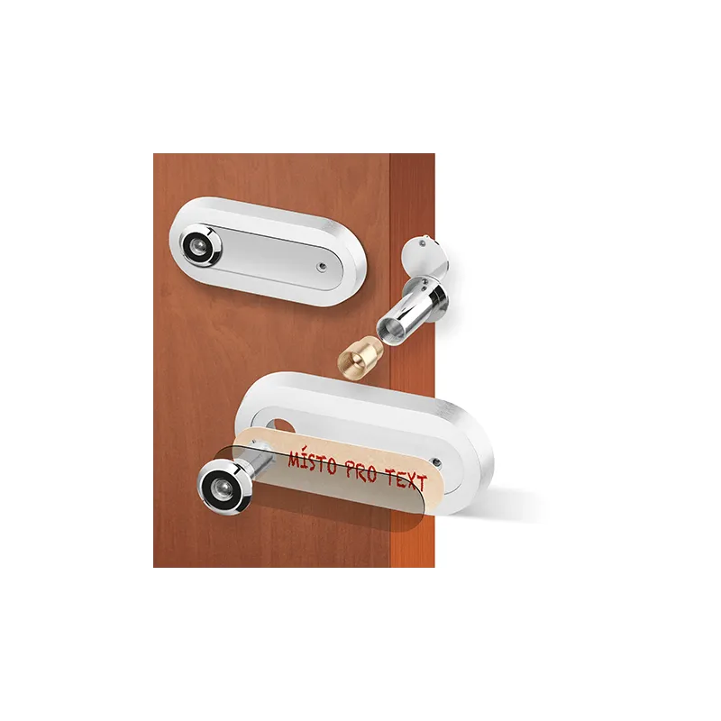 Judas de porte ovale avec porte-nom / Aluminium