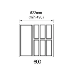 Range-couverts STANDARDO surface antidérapante / Noir cristal