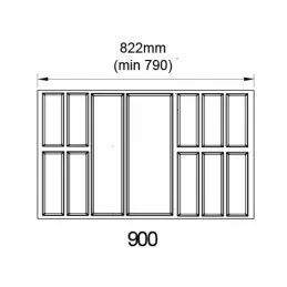 Range-couverts STANDARDO surface antidérapante / Noir cristal