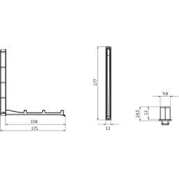 Patère escamotable à encastrer VERNON Maxi / Noir mat