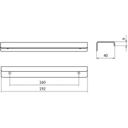 Poignée de chant de porte AEROS / Anthracite clair