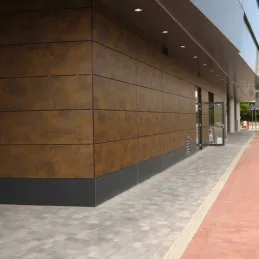 Plan de travail compact FUNDERMAX Patina Bronze / Âme noire