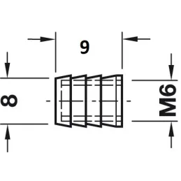 Écrous à expansion pour panneau compact M6 / Laiton - 20 pièces