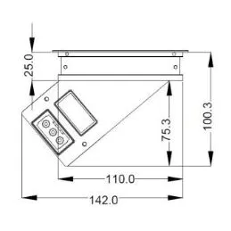 Prise escamotable avec passe-câbles VERSAFLAP 3x230V / Aluminium