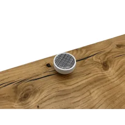Bouton de meuble en bois ARSIA / Blanc – motif quadrillé