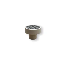 Bouton de meuble en bois ARSIA / Blanc – motif quadrillé