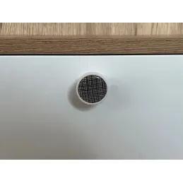 Bouton de meuble en bois ARSIA / Blanc – motif quadrillé
