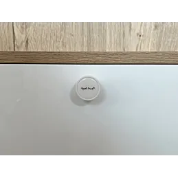 Poignée bouton en bois ARSIA / Blanc – motif de cils