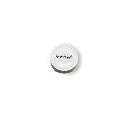Poignée bouton en bois ARSIA / Blanc – motif de cils