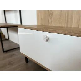 Poignée bouton en bois ARSIA / Blanc – motif de cils