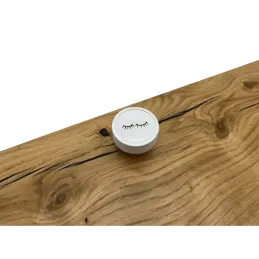 Poignée bouton en bois ARSIA / Blanc – motif de cils